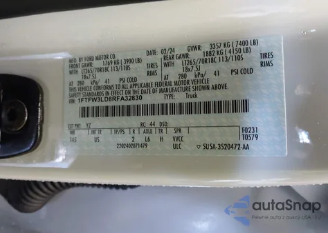 2024 Ford F-150 Xlt from USA, damaged, VIN 1FTFW3LD8RFA32830